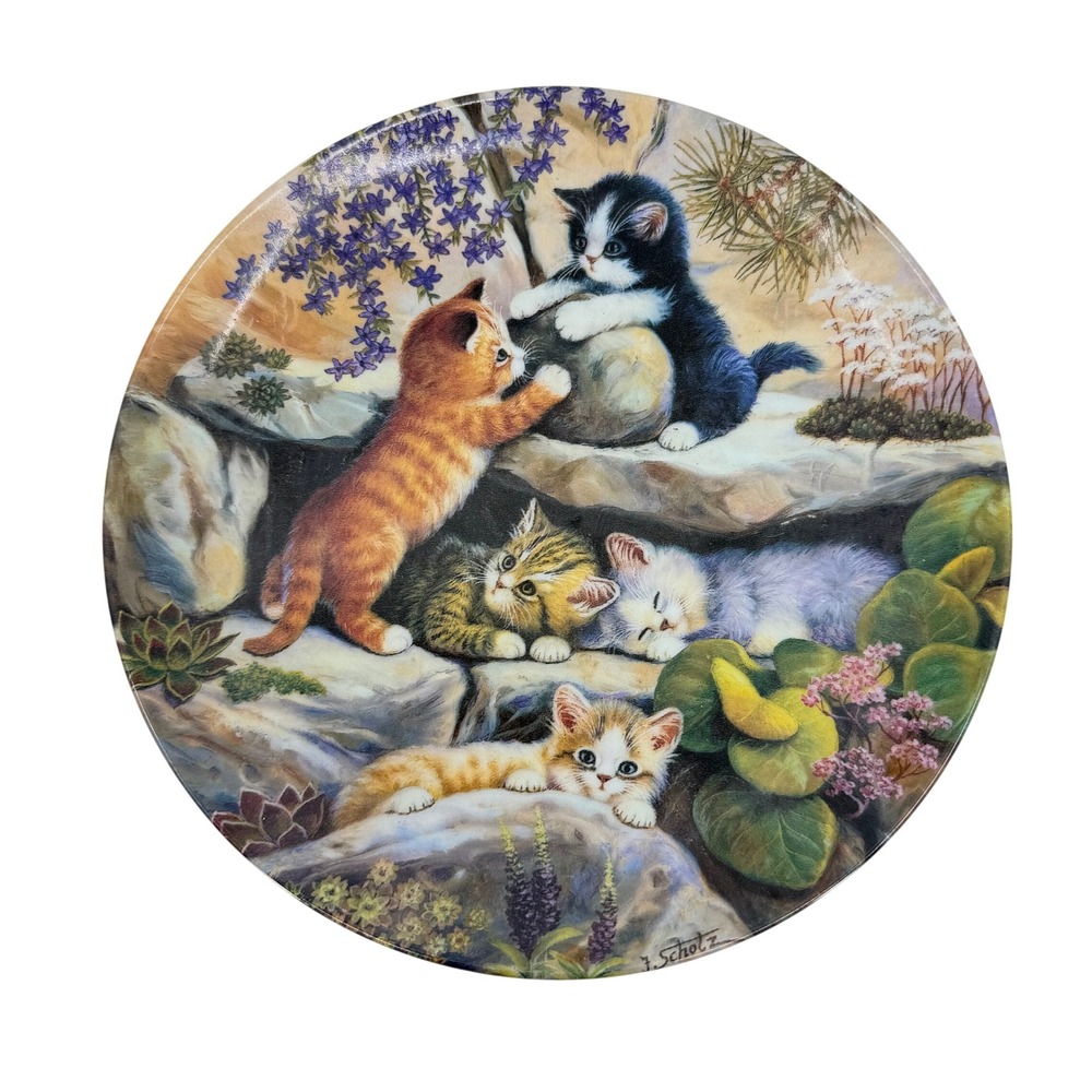 Bradford Exchange Kahla Jurgen Scholz Kitten Collector Plate Kletterei 1996 7.5"